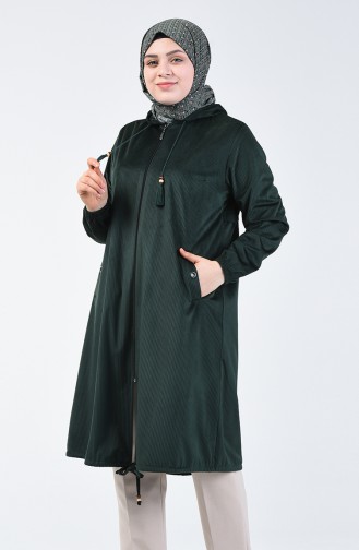 Cape En Velours Grande Taille  6079-06 Vert Foncé 6079-06