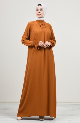 Mustard Hijab Dress 8013-08