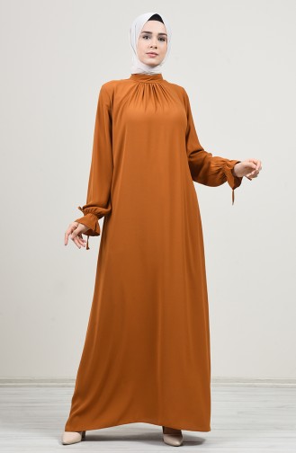 Mustard Hijab Dress 8013-08