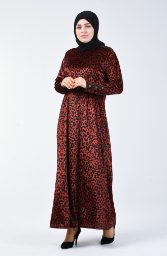 Ziegelrot Hijab Kleider 4867-02