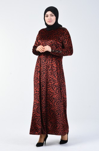 Plus Size Leopard Print Velvet Dress 4867-02 Tile 4867-02