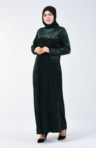 Emerald Green Hijab Dress 4867-04