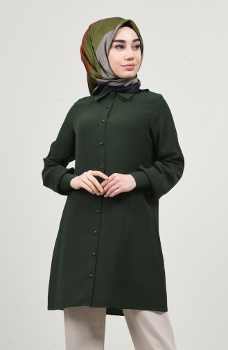 Gömlek Yaka Düğmeli Tunik 8145-04 Haki