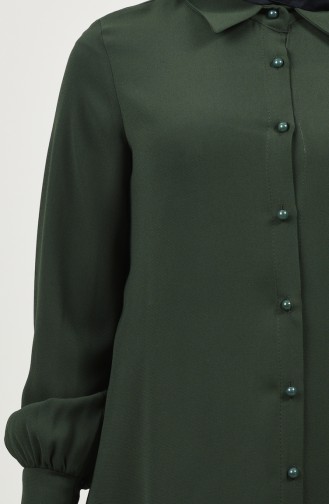 Gömlek Yaka Düğmeli Tunik 8145-04 Haki