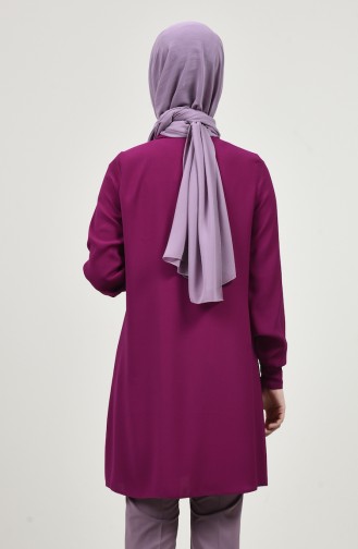 Tunique Col Chemise à Boutons 8145-05 Fuchsia 8145-05