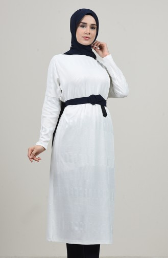 Jacquard Long Tunic White 7944-04