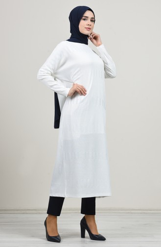 Jacquard Long Tunic White 7944-04