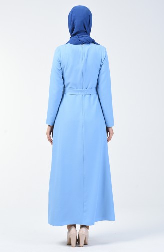 Robe avec Ceinture 60087-04 Bleu Bébé 60087-04