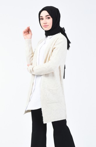 Beige Strickjacke 4846-04