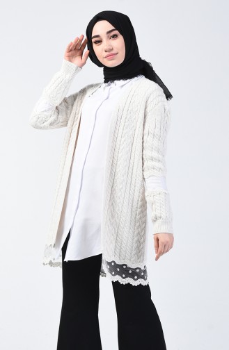 Creme Strickjacke 4890-07