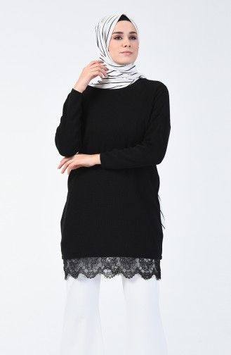 Tricot Lace Sweater Black 4961-01