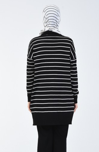 Tricot Striped Sweater Black 4982-02