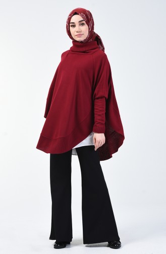 Claret red Poncho 1404-03