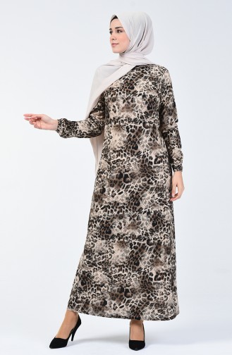 Leopard Pattern Dress Mink 8861-01