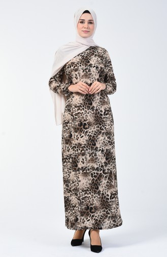 Leopard Pattern Dress Mink 8861-01