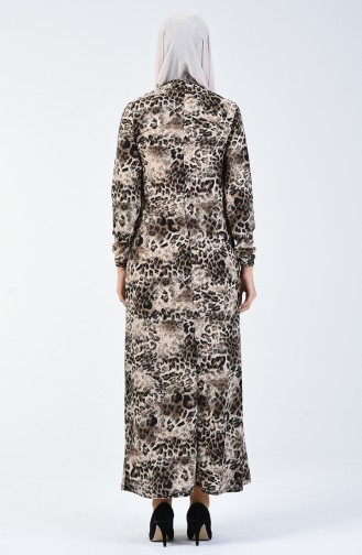 Leopard Pattern Dress Mink 8861-01
