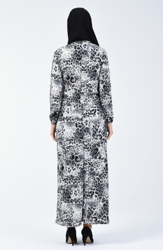 Leopard Pattern Dress Gray 8861-02