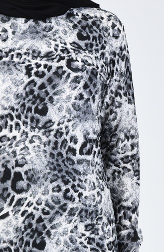 Robe à Motifs Leopard 8861-02 Gris 8861-02