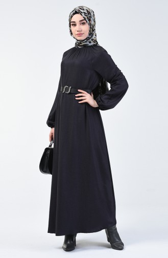 Dunkelblau Hijab Kleider 3138-01