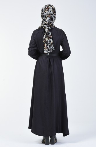 Sleeve And Collar Gathered Dress 3138-01 Navy Blue 3138-01