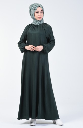 Emerald Green Hijab Dress 3138-02