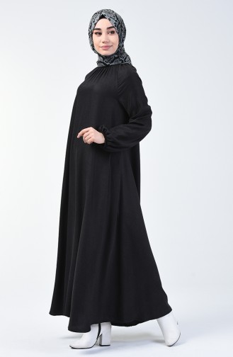 Schwarz Hijab Kleider 3138-04