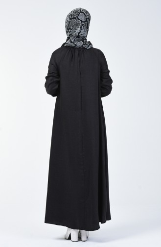 Robe Manche Et Col Froncé  3138-04 Noir 3138-04