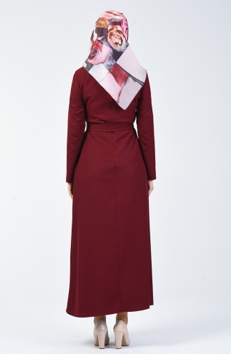 Robe avec Ceinture 60087-01 Bordeaux 60087-01