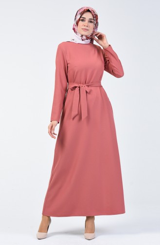 Belted Straight Dress Onion Peel 60087-02