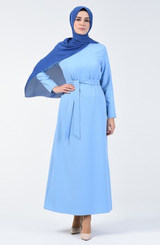 Robe Hijab Bleu Bébé 60087-04
