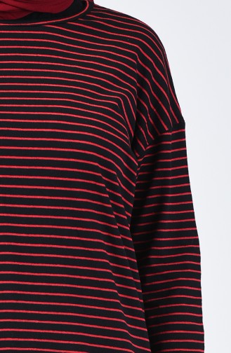 Striped Tunic Black Red 9001-02