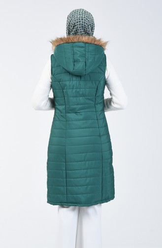 Gilet Sans Manche à Capuche  9072-07  Vert émeraude 9072-07