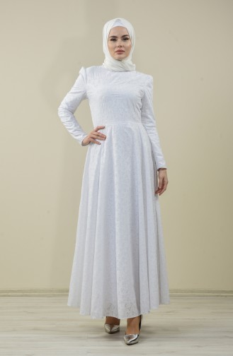 Habillé Hijab Blanc 7257-02