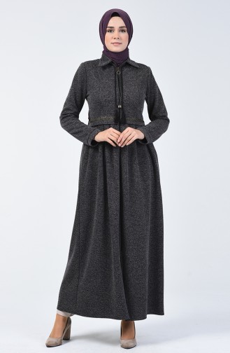 Abaya Karyağdı à Fermeture 5017-02 Pourpre 5017-02