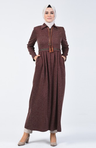 Abaya Karyağdı à Fermeture 5017-03 Bordeaux 5017-03