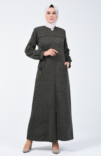 Abaya Karyağdı Manche Ballon 5022-03 Khaki 5022-03