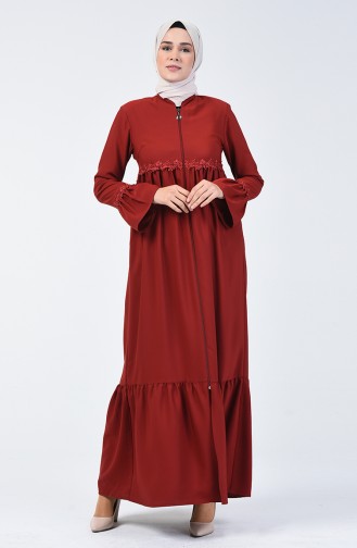 Abaya Guipure 5036-01 Brique 5036-01