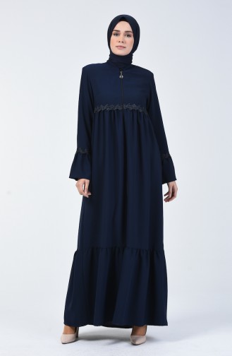 Abaya Guipure 5036-04 Bleu Marine 5036-04