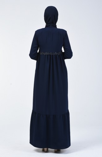 Abaya Guipure 5036-04 Bleu Marine 5036-04