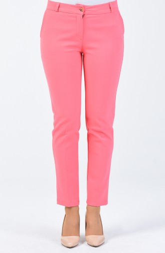 Pocket Detailed Classic Trousers Pink 3107PNT-02