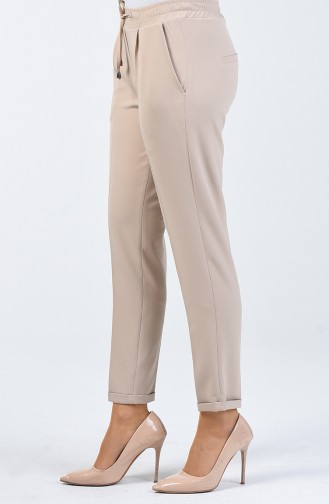 Straight Leg Trousers with Pockets 3152-03 Stone 3152-03