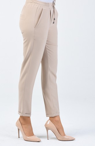 Straight Leg Trousers with Pockets 3152-03 Stone 3152-03