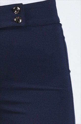 Pocket Detailed wide-leg Trousers 3153-01 Navy Blue 3153-01