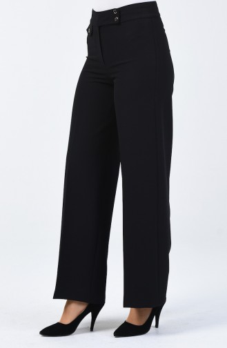 Pocket Detailed wide Leg Pants 3153-03 Black 3153-03