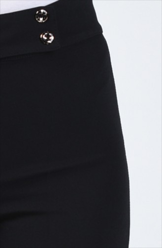 Pocket Detailed wide Leg Pants 3153-03 Black 3153-03