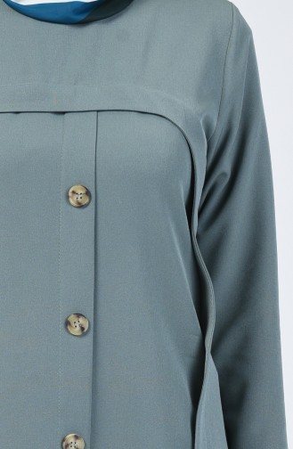 Düğme Detaylı Tunik Pantolon İkili Takım 5526-03 Çağla Yeşili