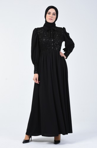 فستان مطوي أسود 2001-04