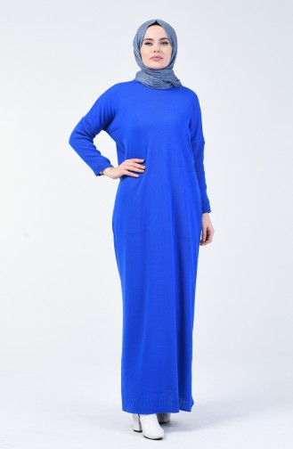 فستان تريكو بجيوب أزرق 4722A-01