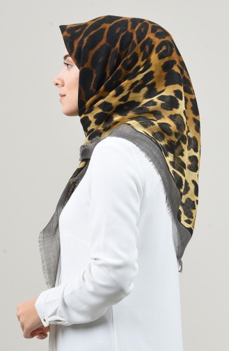 Echarpe à Motifs Leopard 2452-14 Gris Foncé 2452-14