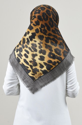 Echarpe à Motifs Leopard 2452-14 Gris Foncé 2452-14
